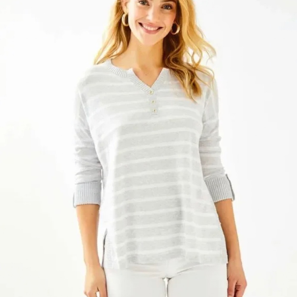 Faraway Striped Sweater - Grey